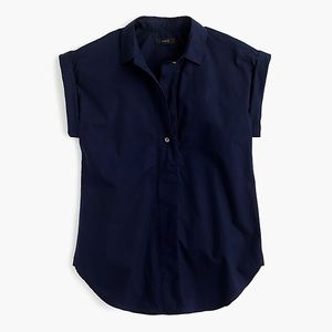 J.Crew Navy Short-Sleeved Popover